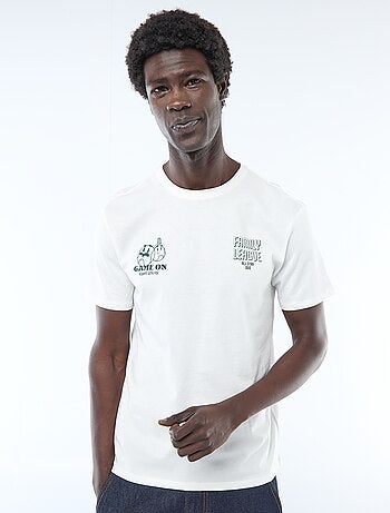 Camiseta de punto de manga corta con estampado delantero/trasero