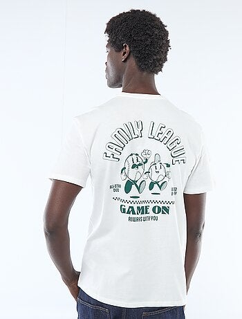 Camiseta de punto de manga corta con estampado delantero/trasero