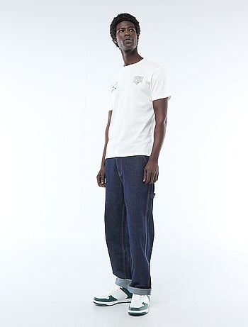 Camiseta de punto de manga corta con estampado delantero/trasero