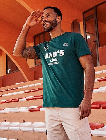 Camiseta de punto de manga corta con estampado delantero/trasero