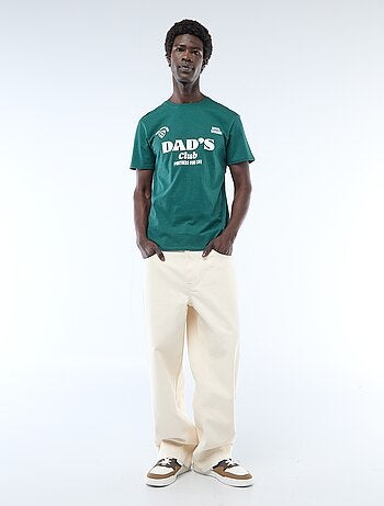 Camiseta de punto de manga corta con estampado delantero/trasero