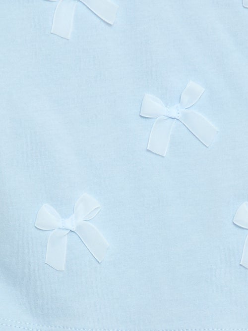 Camiseta de punto de manga corta con lazos decorativos - Kiabi