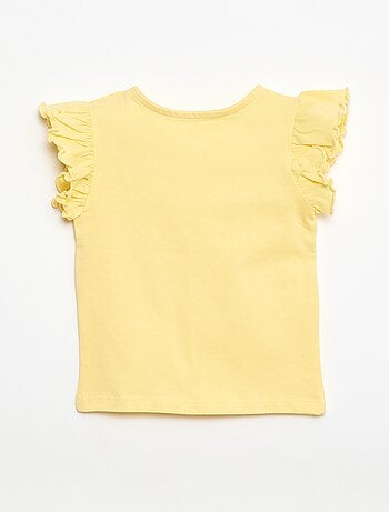 Camiseta de punto de manga corta con volantes