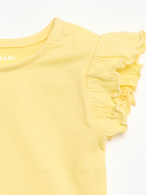 Camiseta de punto de manga corta con volantes - Kiabi