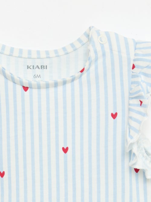 Camiseta de punto de manga corta con volantes - Kiabi
