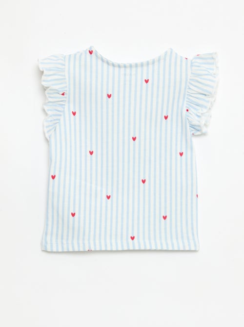 Camiseta de punto de manga corta con volantes - Kiabi