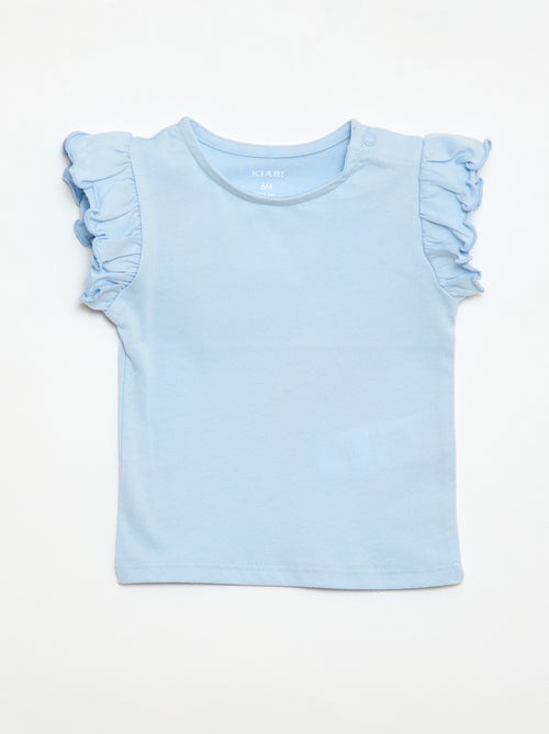 Camiseta de punto de manga corta con volantes - Kiabi