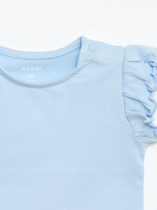 Camiseta de punto de manga corta con volantes - Kiabi