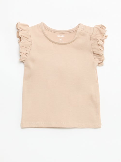 Camiseta de punto de manga corta con volantes - Kiabi