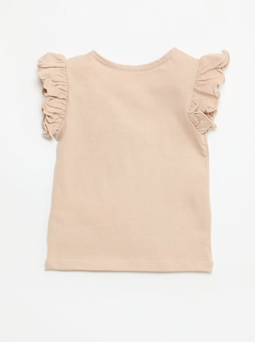 Camiseta de punto de manga corta con volantes - Kiabi