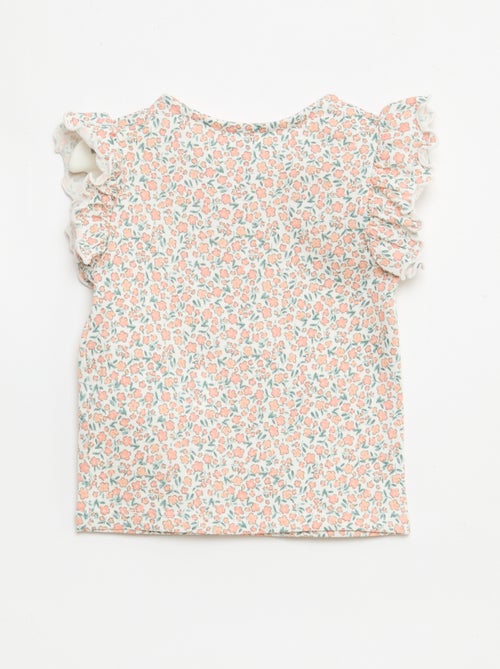 Camiseta de punto de manga corta con volantes - Kiabi