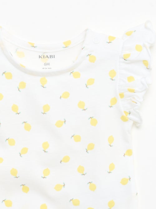 Camiseta de punto de manga corta con volantes - Kiabi