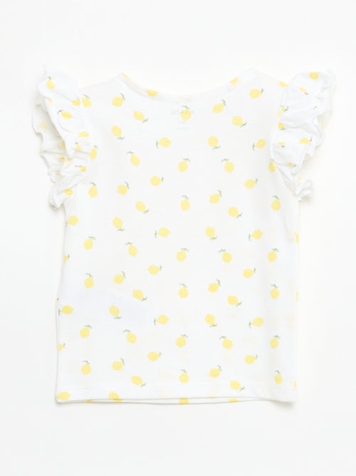 Camiseta de punto de manga corta con volantes - Kiabi