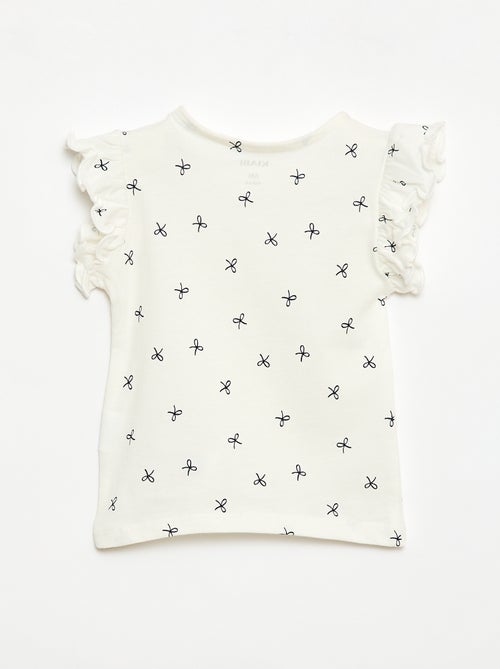 Camiseta de punto de manga corta con volantes - Kiabi