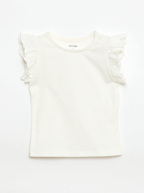 Camiseta de punto de manga corta con volantes - Kiabi