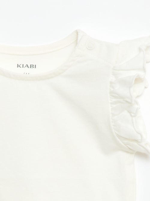 Camiseta de punto de manga corta con volantes - Kiabi
