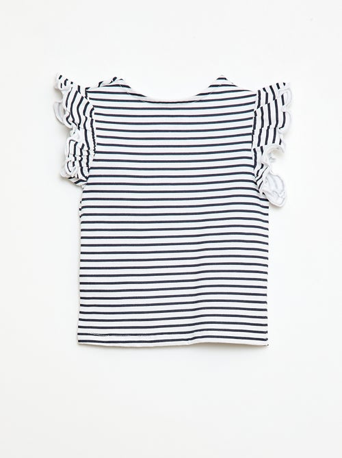 Camiseta de punto de manga corta con volantes - Kiabi