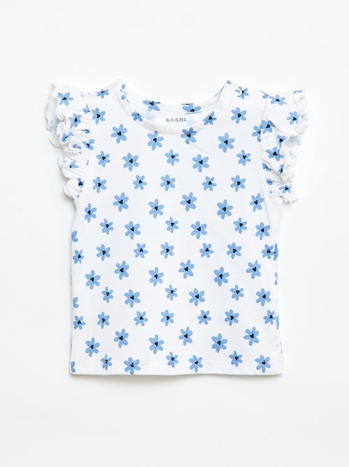 Camiseta de punto de manga corta con volantes - Kiabi