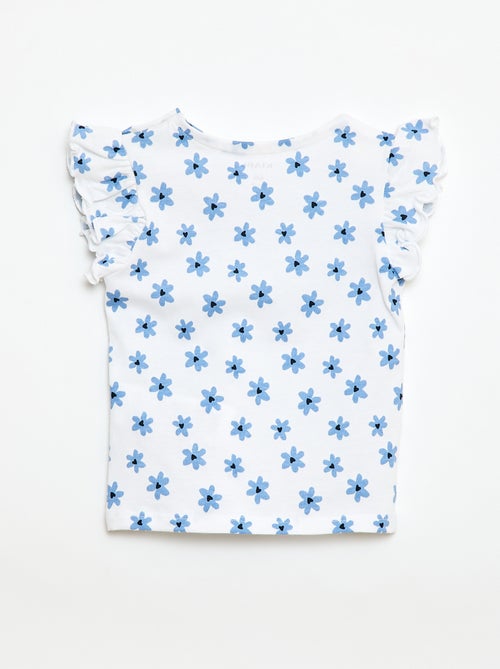 Camiseta de punto de manga corta con volantes - Kiabi