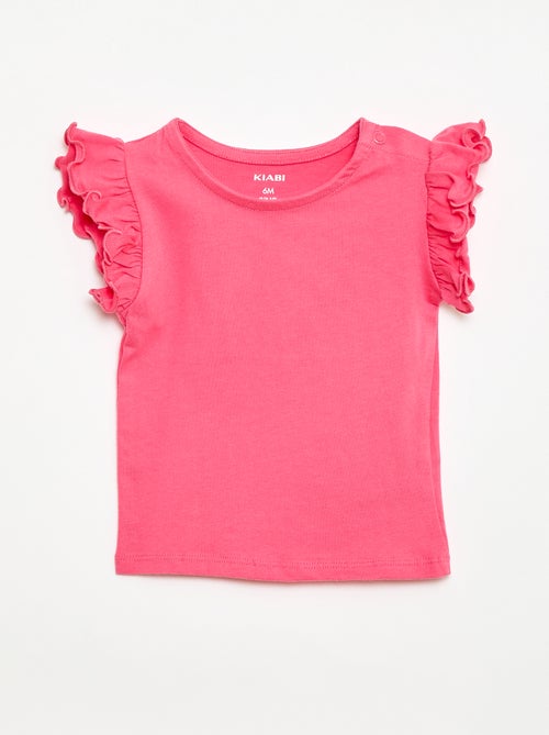 Camiseta de punto de manga corta con volantes - Kiabi