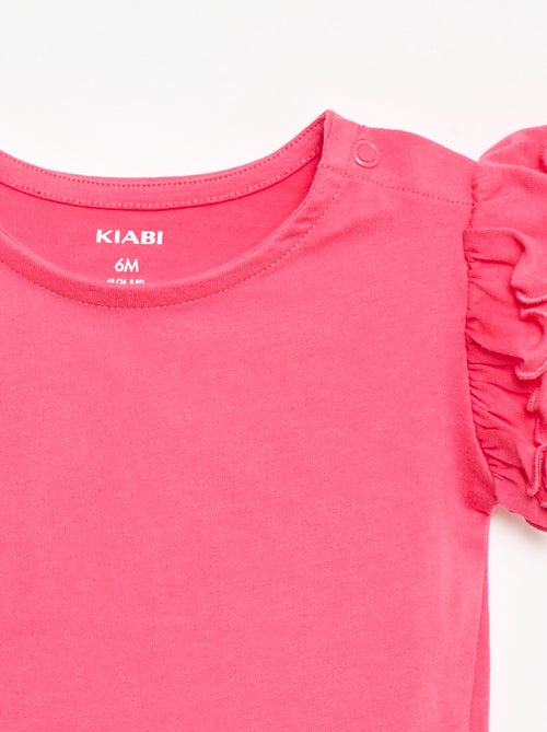Camiseta de punto de manga corta con volantes - Kiabi