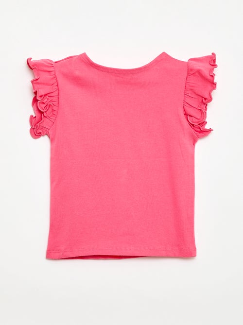 Camiseta de punto de manga corta con volantes - Kiabi