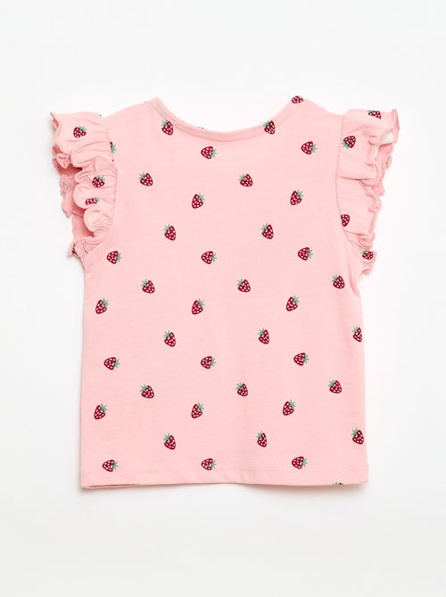 Camiseta de punto de manga corta con volantes - Kiabi