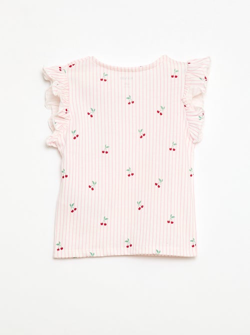 Camiseta de punto de manga corta con volantes - Kiabi