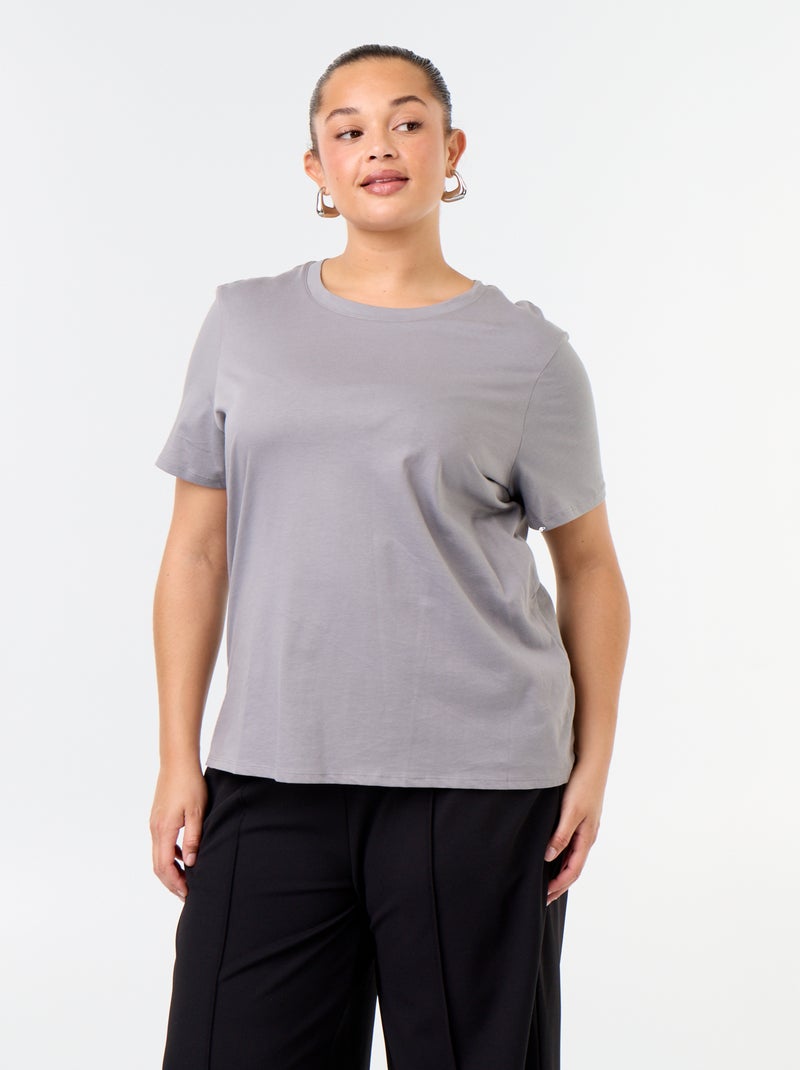 Camiseta de punto de manga corta Gris - Kiabi
