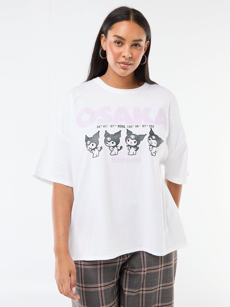 Camiseta de punto de manga corta 'Kuromi' Blanco - Kiabi
