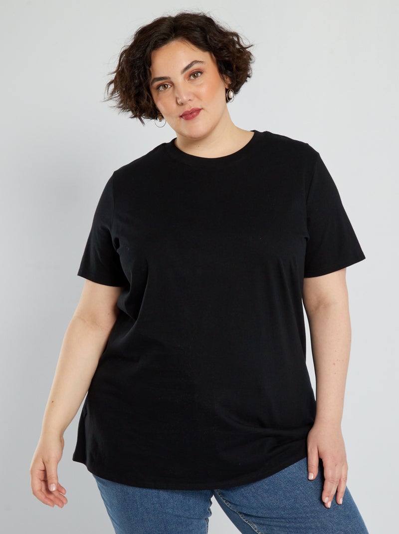 Camiseta de punto de manga corta NEGRO - Kiabi