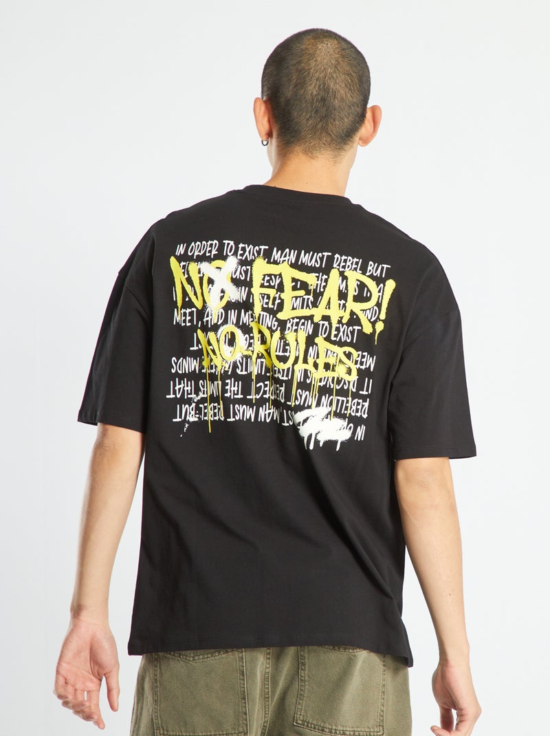 Camiseta de punto de manga corta Negro - Kiabi