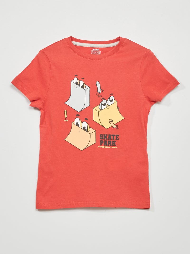 Camiseta de punto de manga corta ROJO - Kiabi