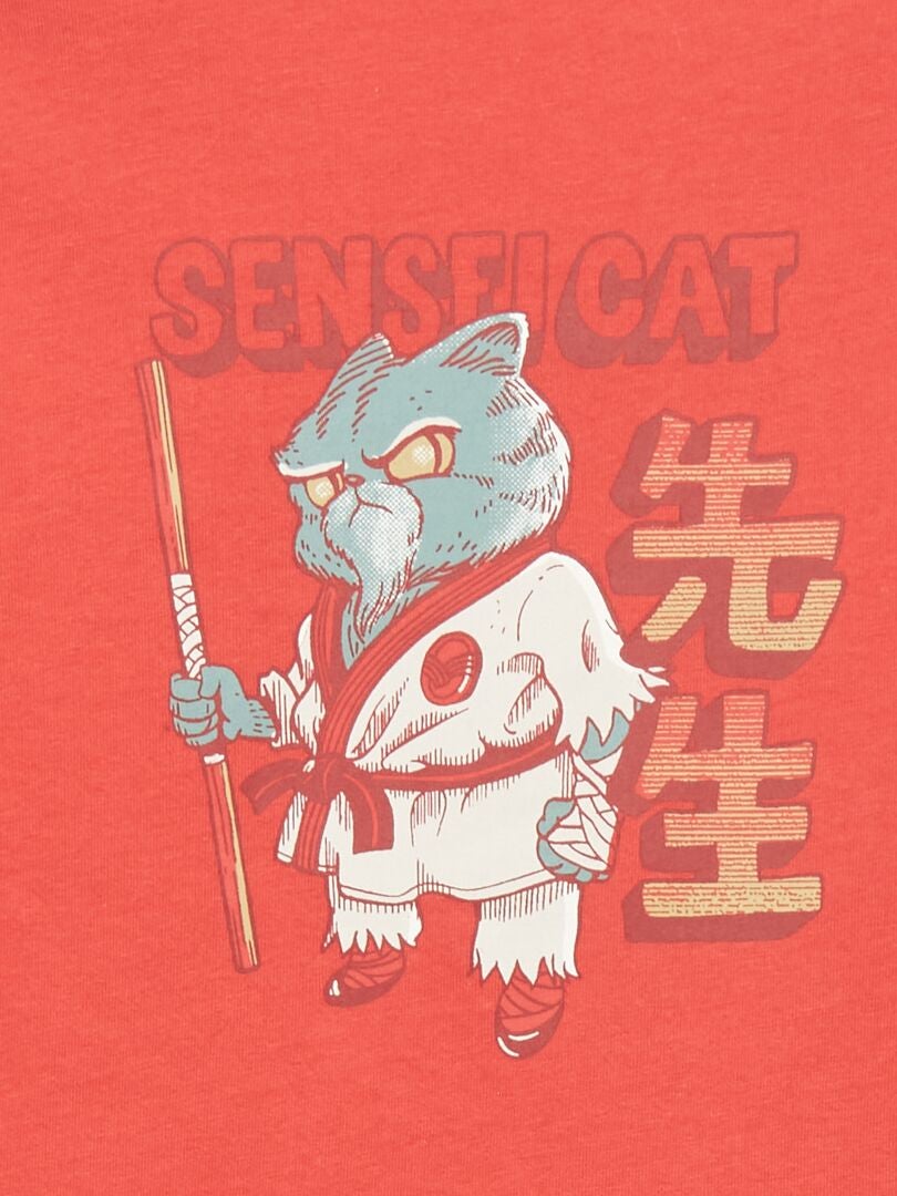 Camiseta de punto de manga corta ROJO - Kiabi