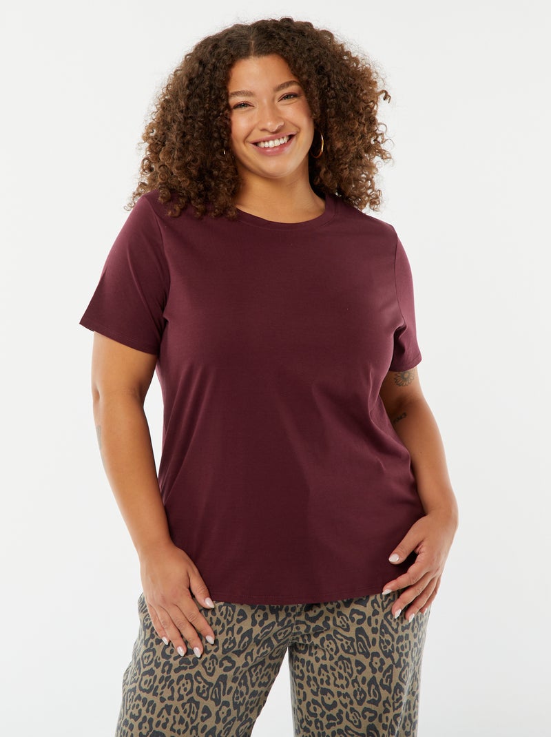 Camiseta de punto de manga corta rojo - Kiabi