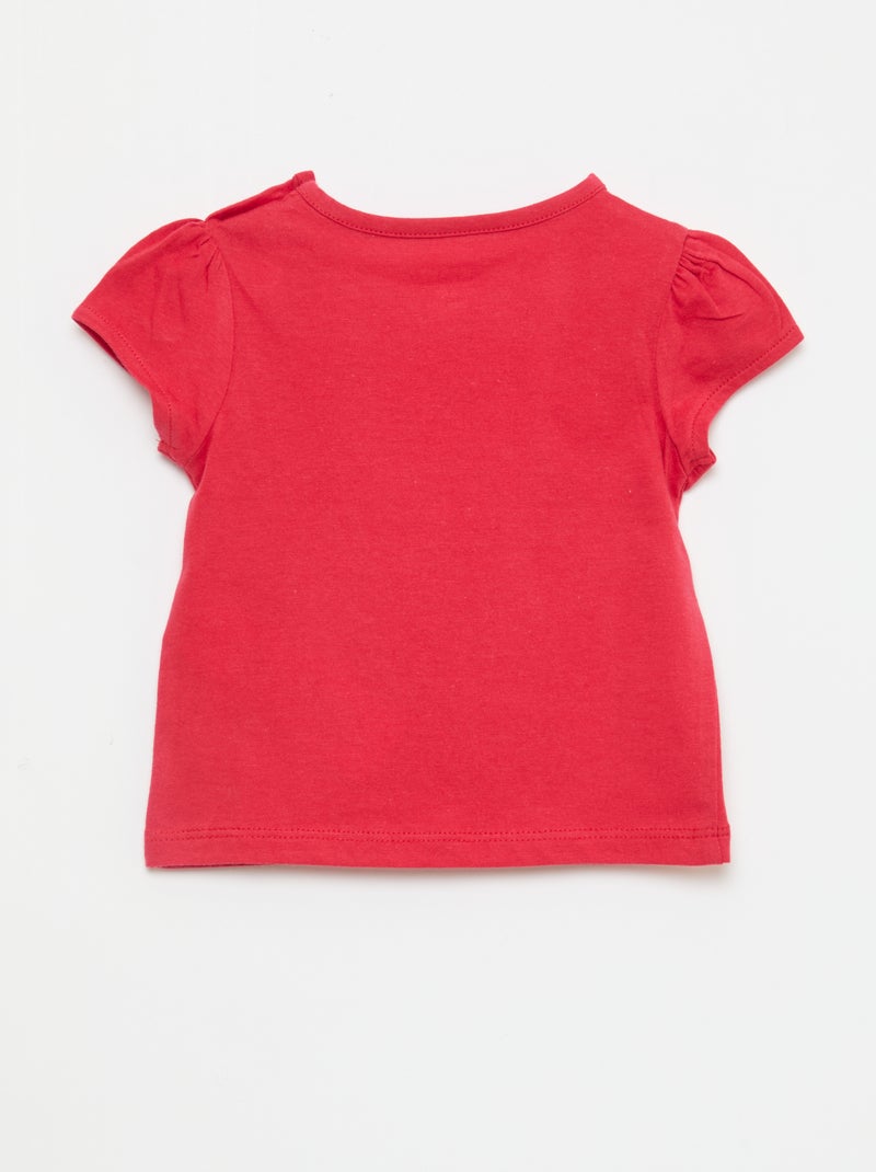 Camiseta de punto de manga corta Rojo - Kiabi