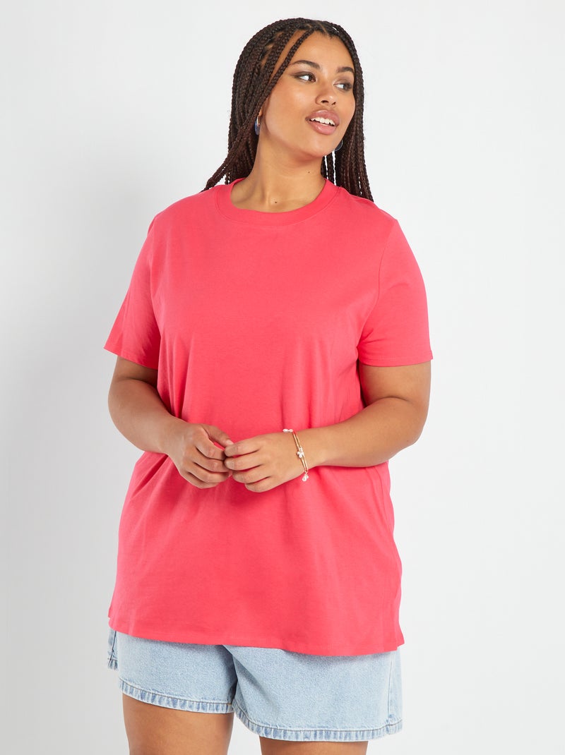 Camiseta de punto de manga corta ROSA - Kiabi