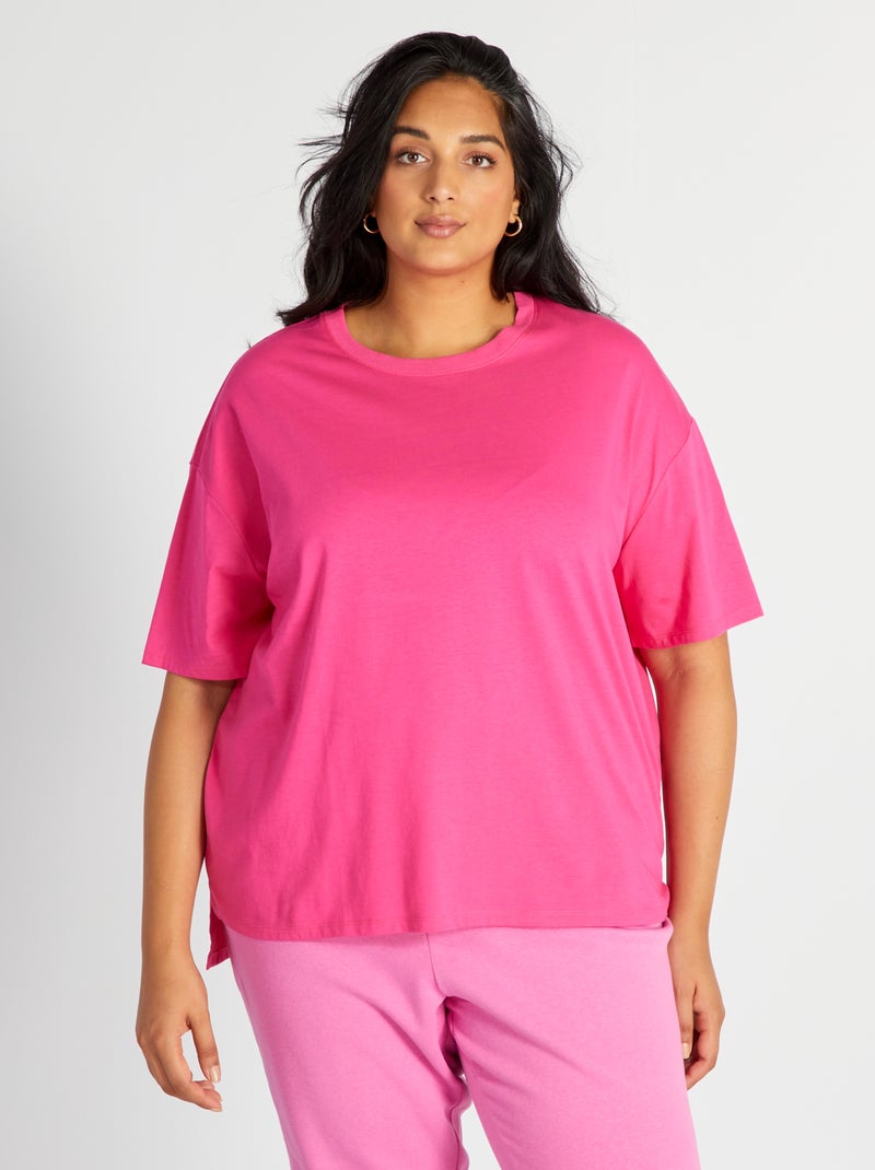 Camiseta de punto de manga corta ROSA - Kiabi