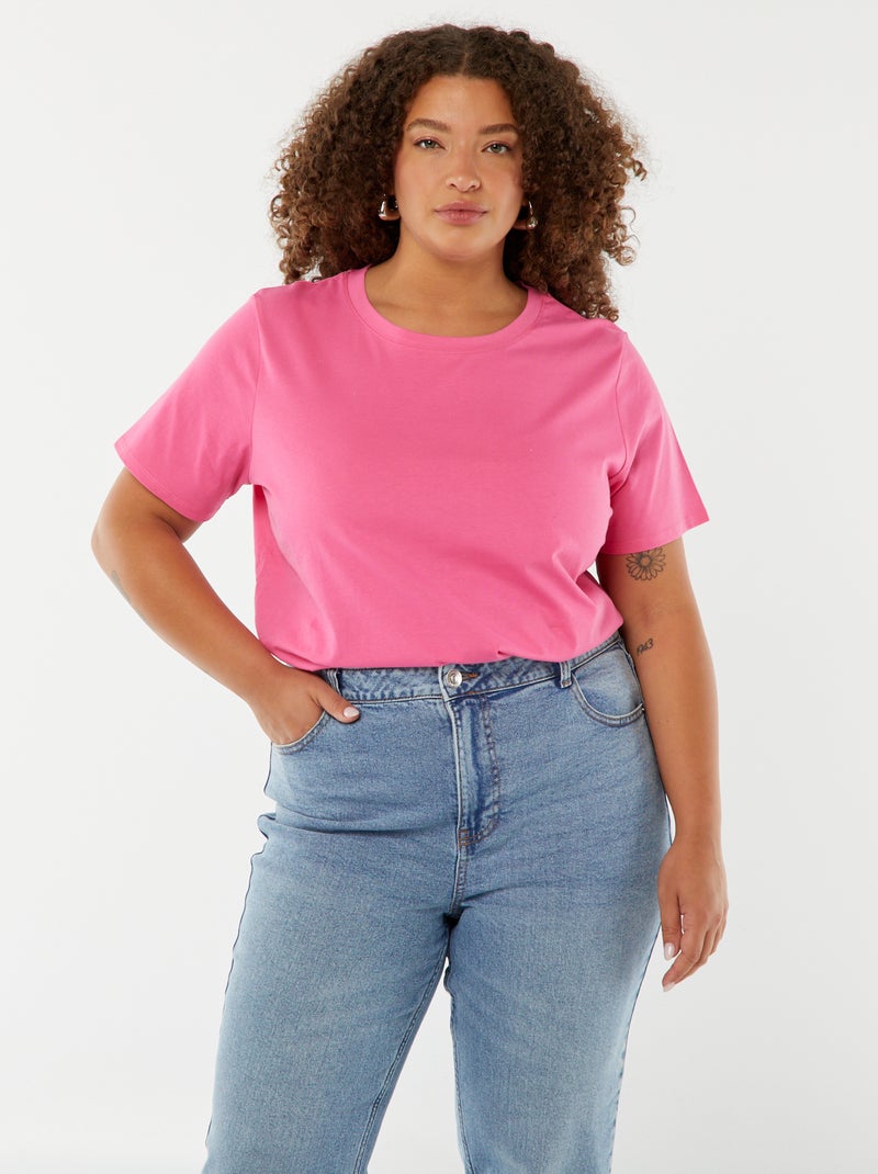 Camiseta de punto de manga corta Rosa - Kiabi