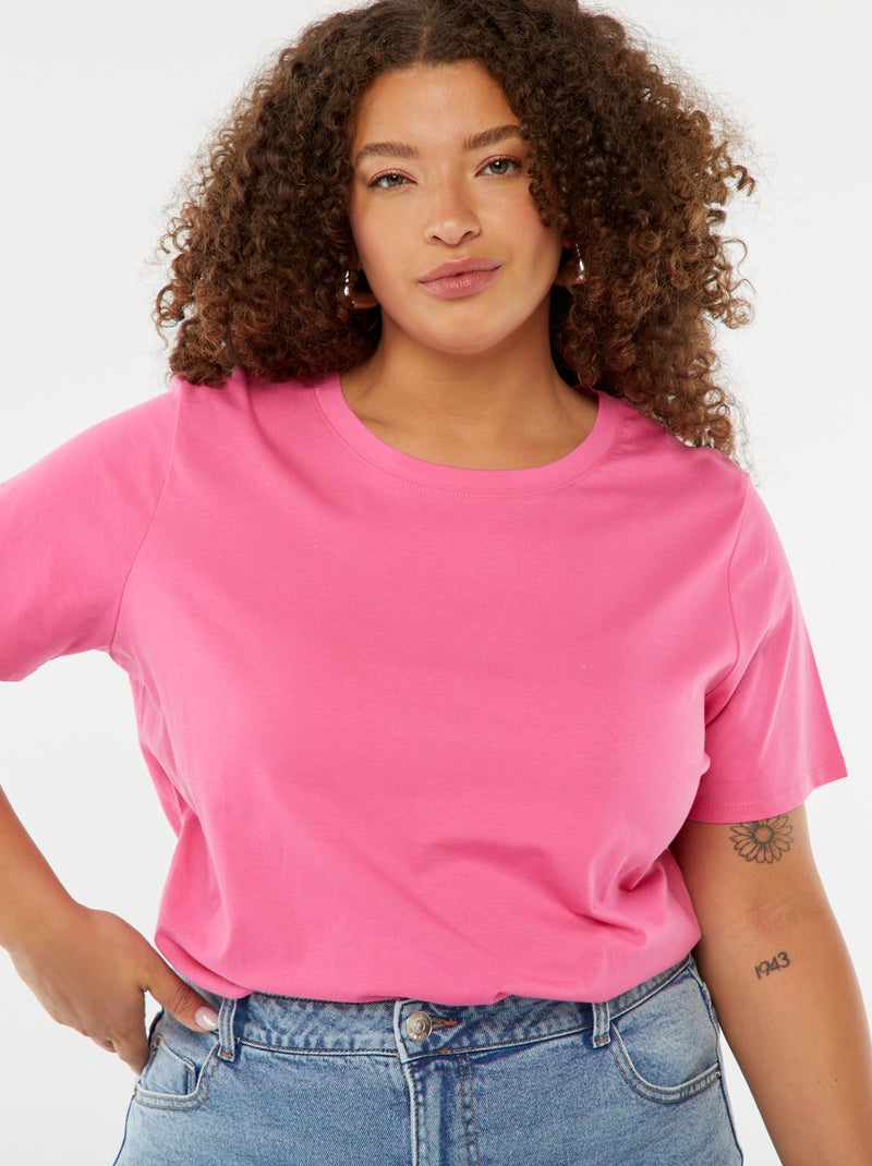 Camiseta de punto de manga corta Rosa - Kiabi