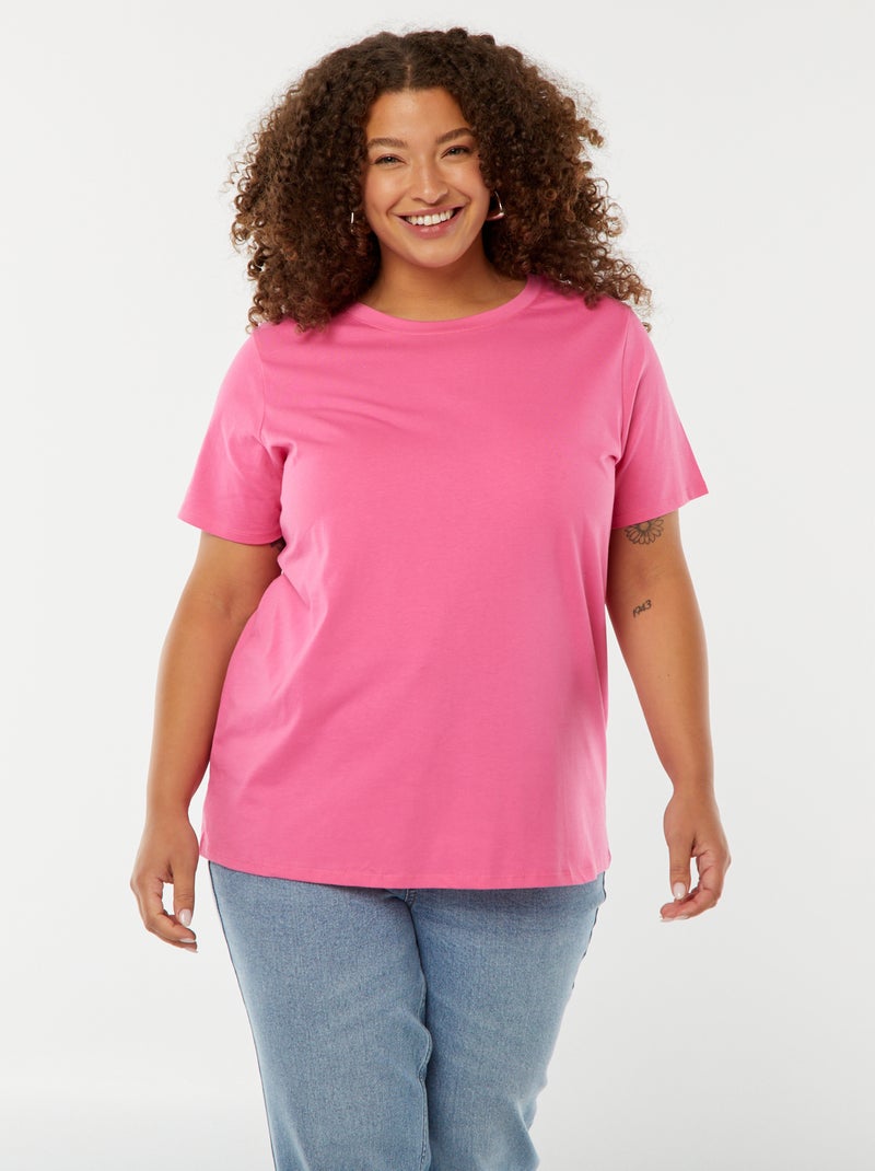Camiseta de punto de manga corta Rosa - Kiabi