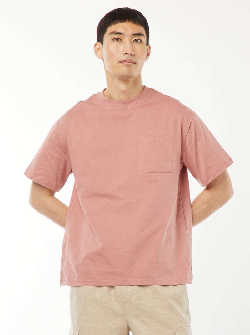 Camiseta de punto de manga corta Rosa - Kiabi