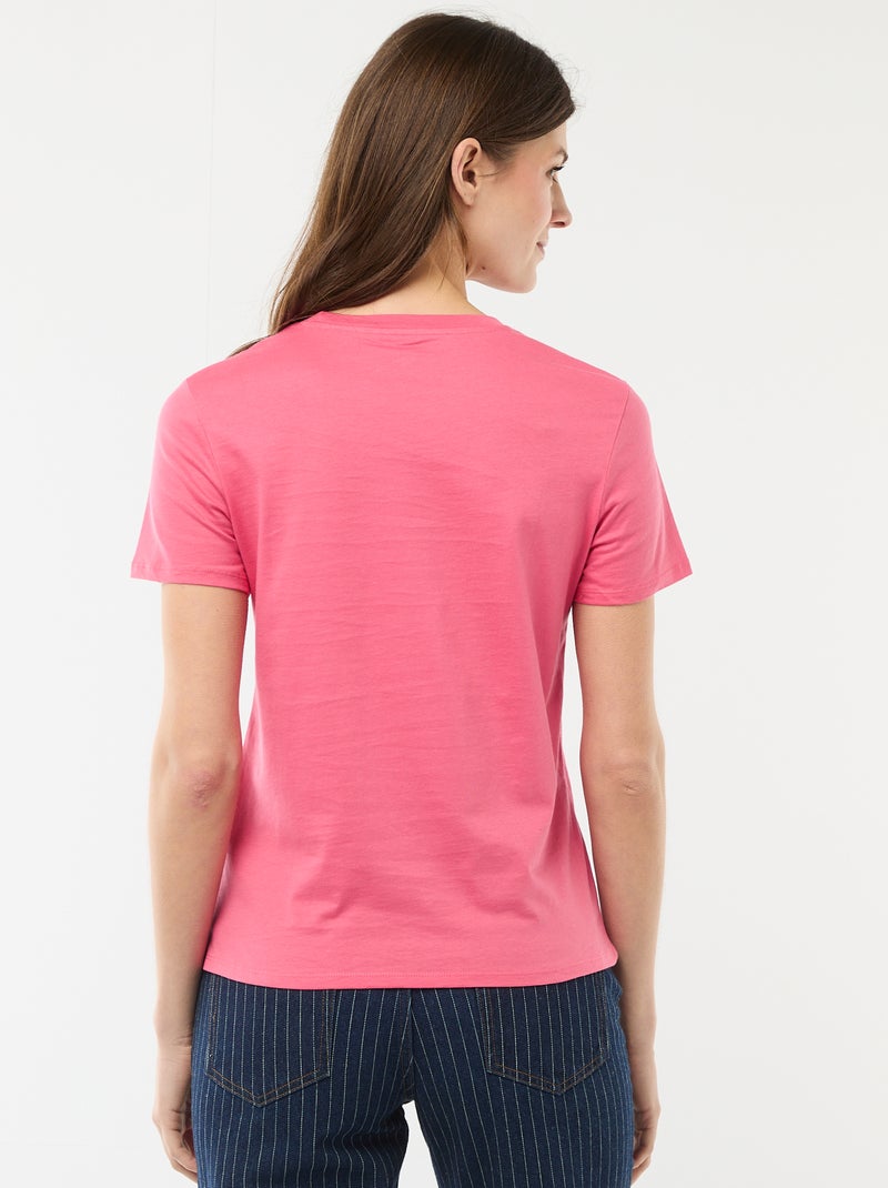 Camiseta de punto de manga corta Rosa - Kiabi