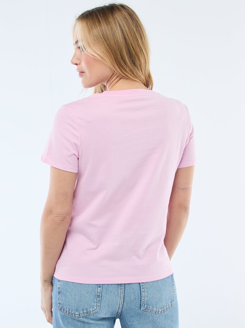 Camiseta de punto de manga corta Rosa - Kiabi