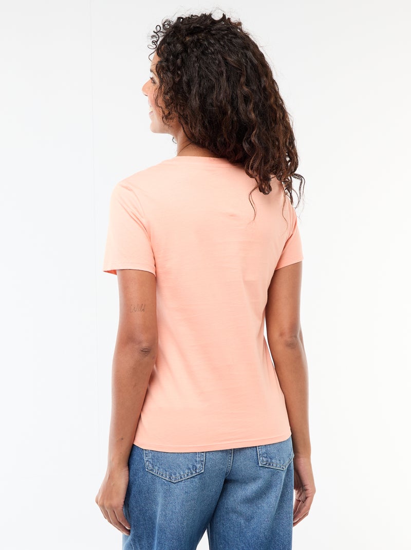 Camiseta de punto de manga corta Rosa - Kiabi