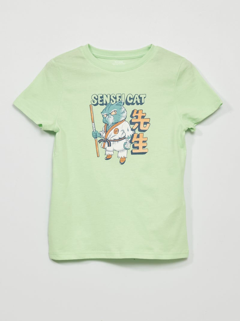 Camiseta de punto de manga corta VERDE - Kiabi
