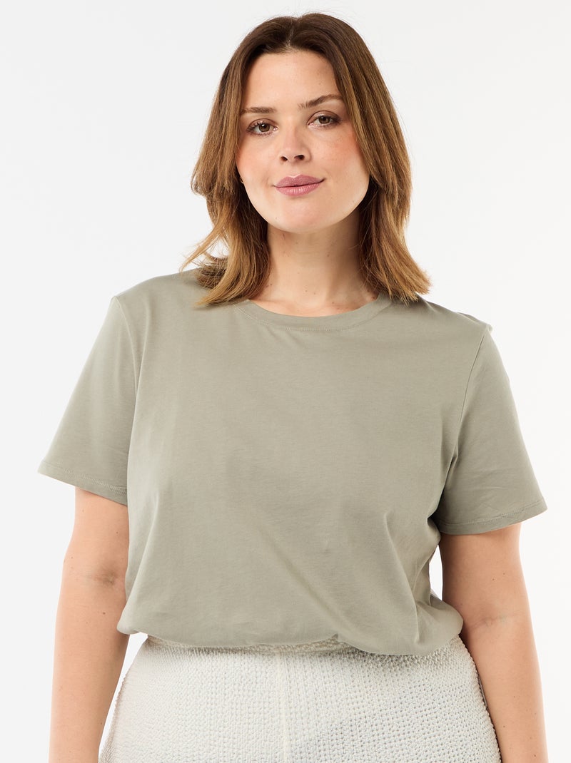 Camiseta de punto de manga corta Verde - Kiabi