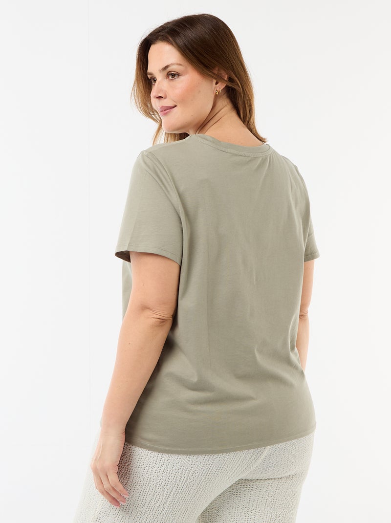 Camiseta de punto de manga corta Verde - Kiabi