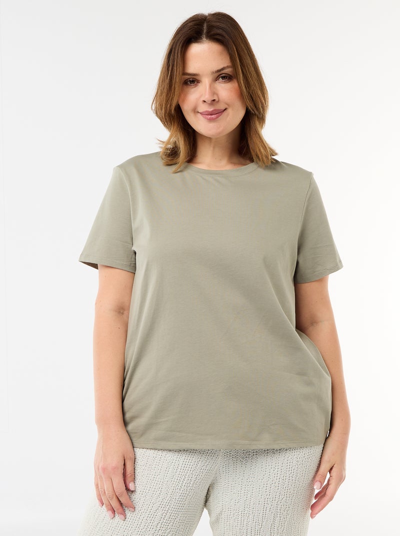 Camiseta de punto de manga corta Verde - Kiabi