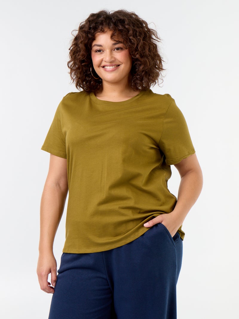 Camiseta de punto de manga corta Verde - Kiabi